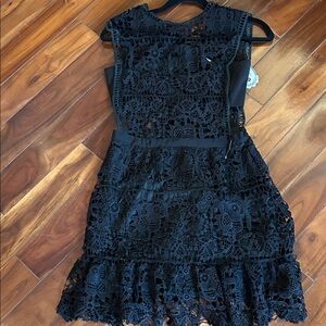Chic Black Lace Mini Dress